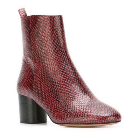 ISABEL MARANT Deyissa Python Leather Ankle Boots - Picture 2 of 5